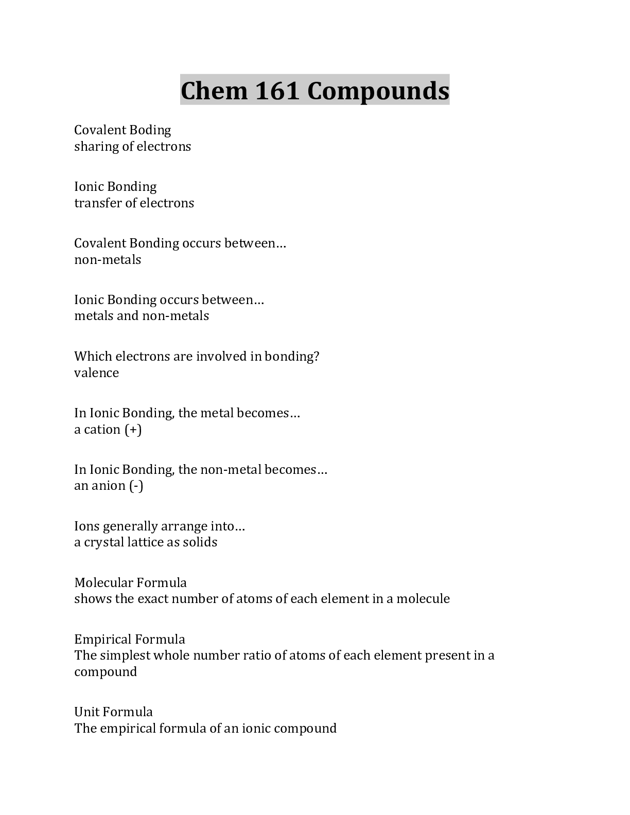 Preview image for Chem 161 Compounds